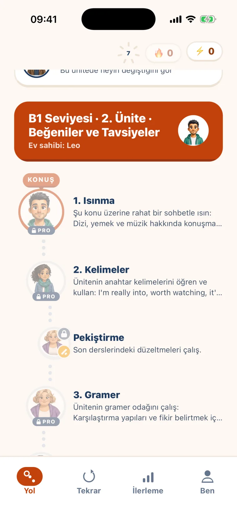 Real app screen
