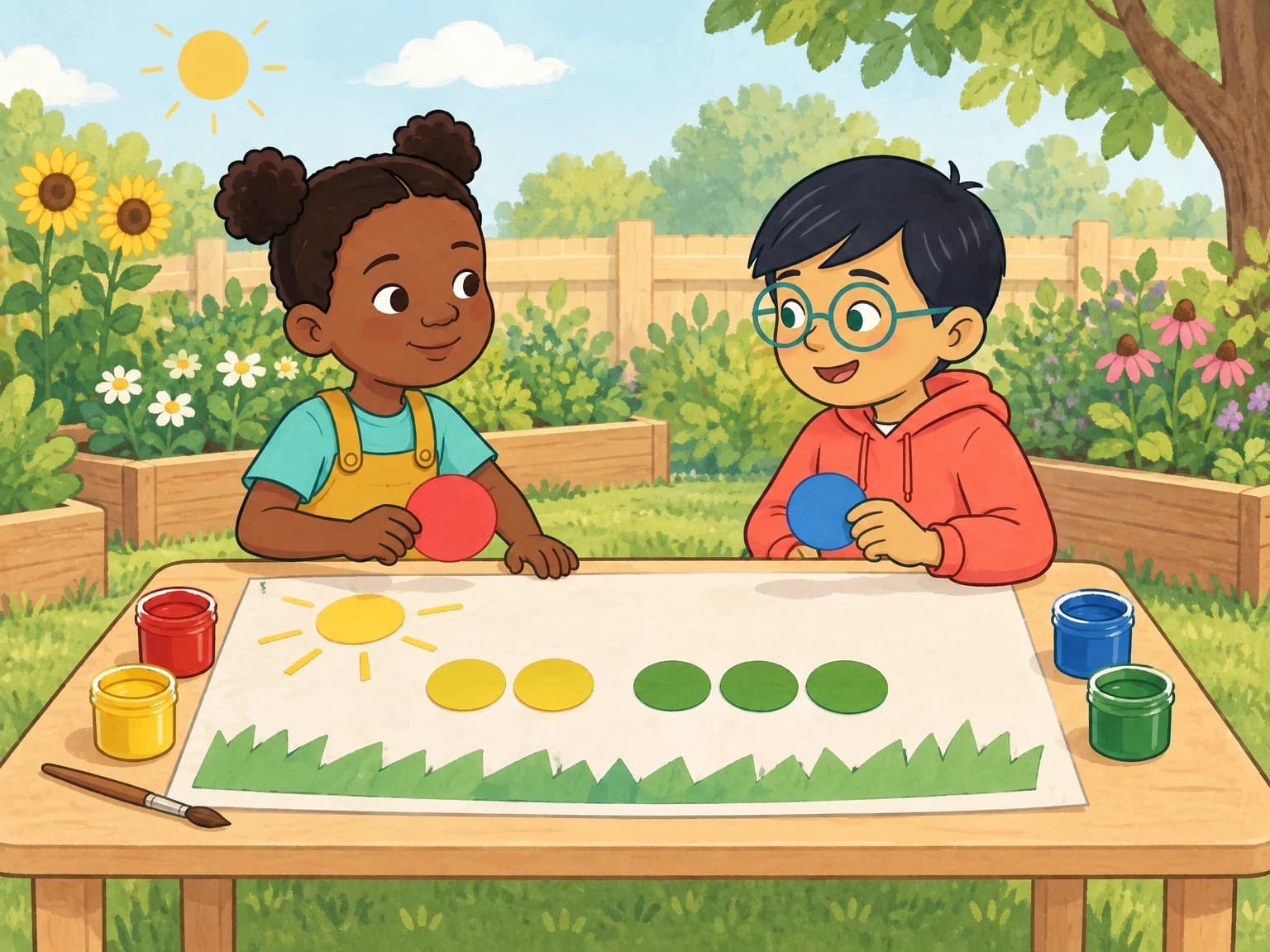 Escena de una clase-juego del libro Nia & Leo: Little Explorers 1