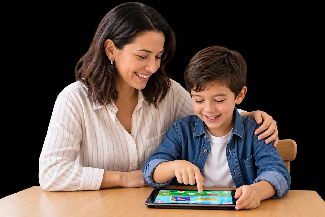 Flalingo Kids ile İngilizce öğrenen çocuk ve ebeveyni