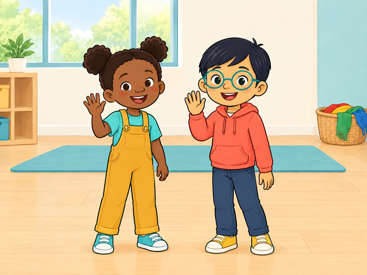 Scena z lekcji-gry z książki Nia & Leo: Little Explorers 2
